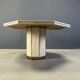 Octogonal italian travertine and brass dining table 1970s