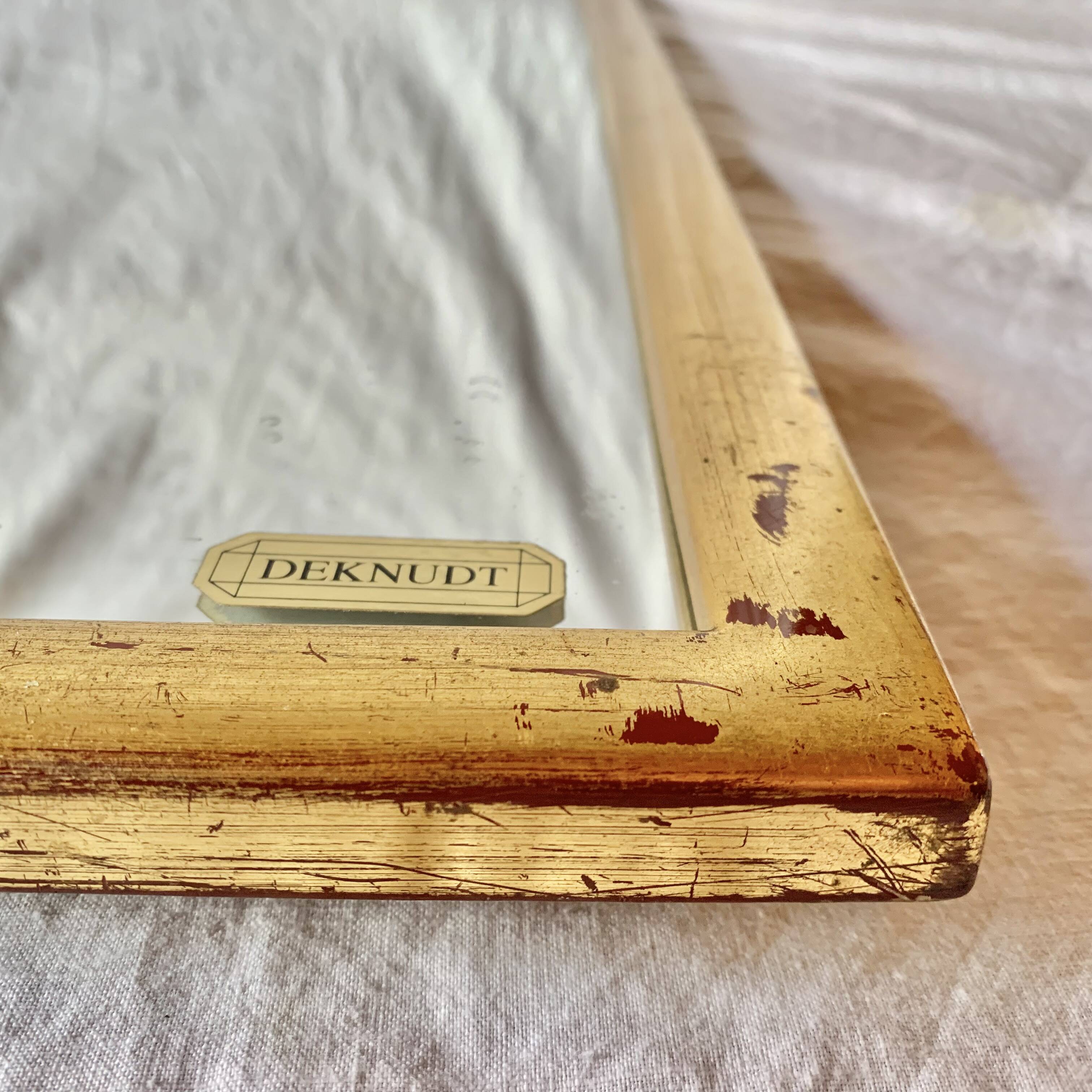 Deknudt vintage arch mirror in gilded wood - height: 79 cm