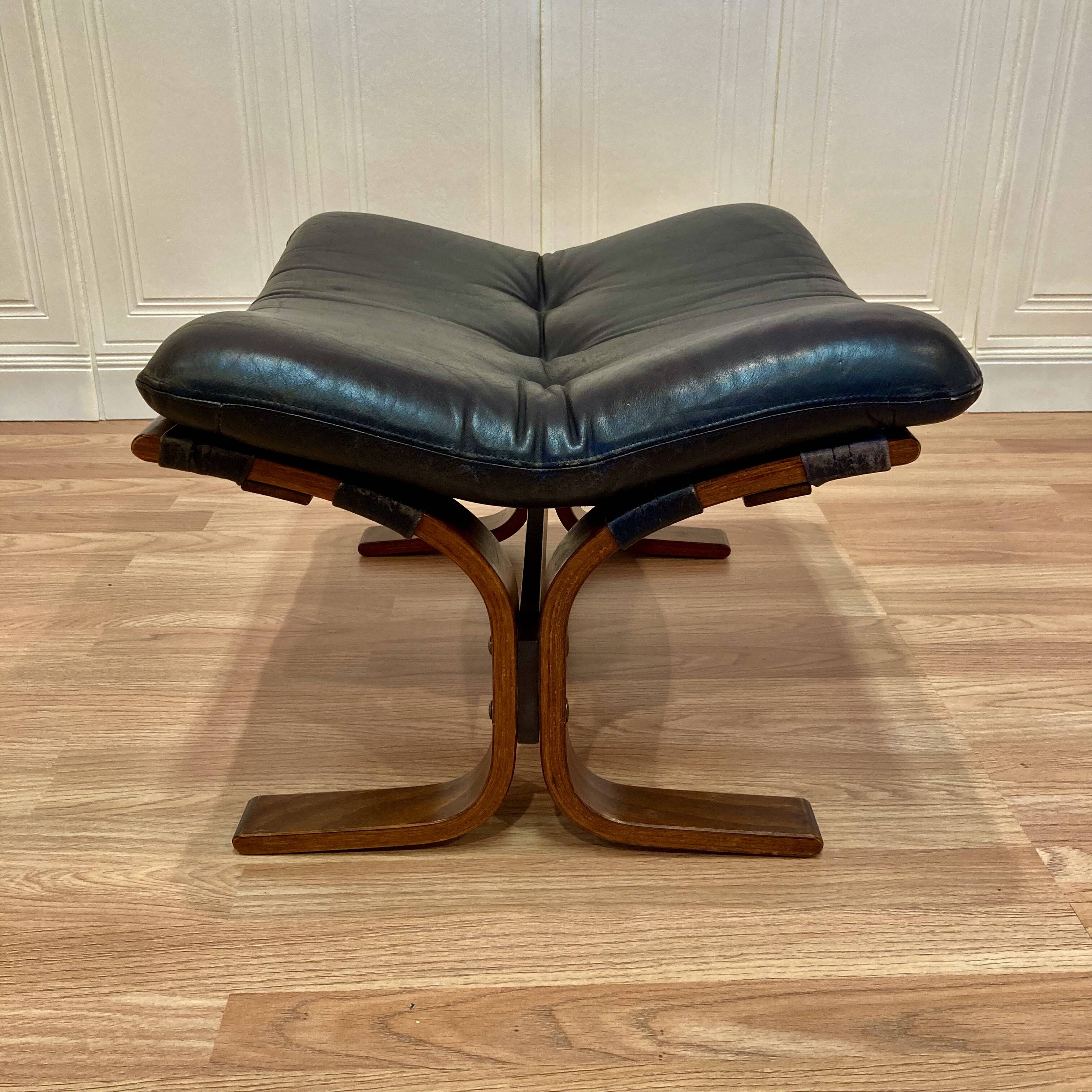 Ottoman leather "Scandinavian design" 1960.