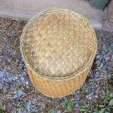 Woven straw basket