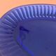 1970s oval serving dish in transparent cobalt blue glass