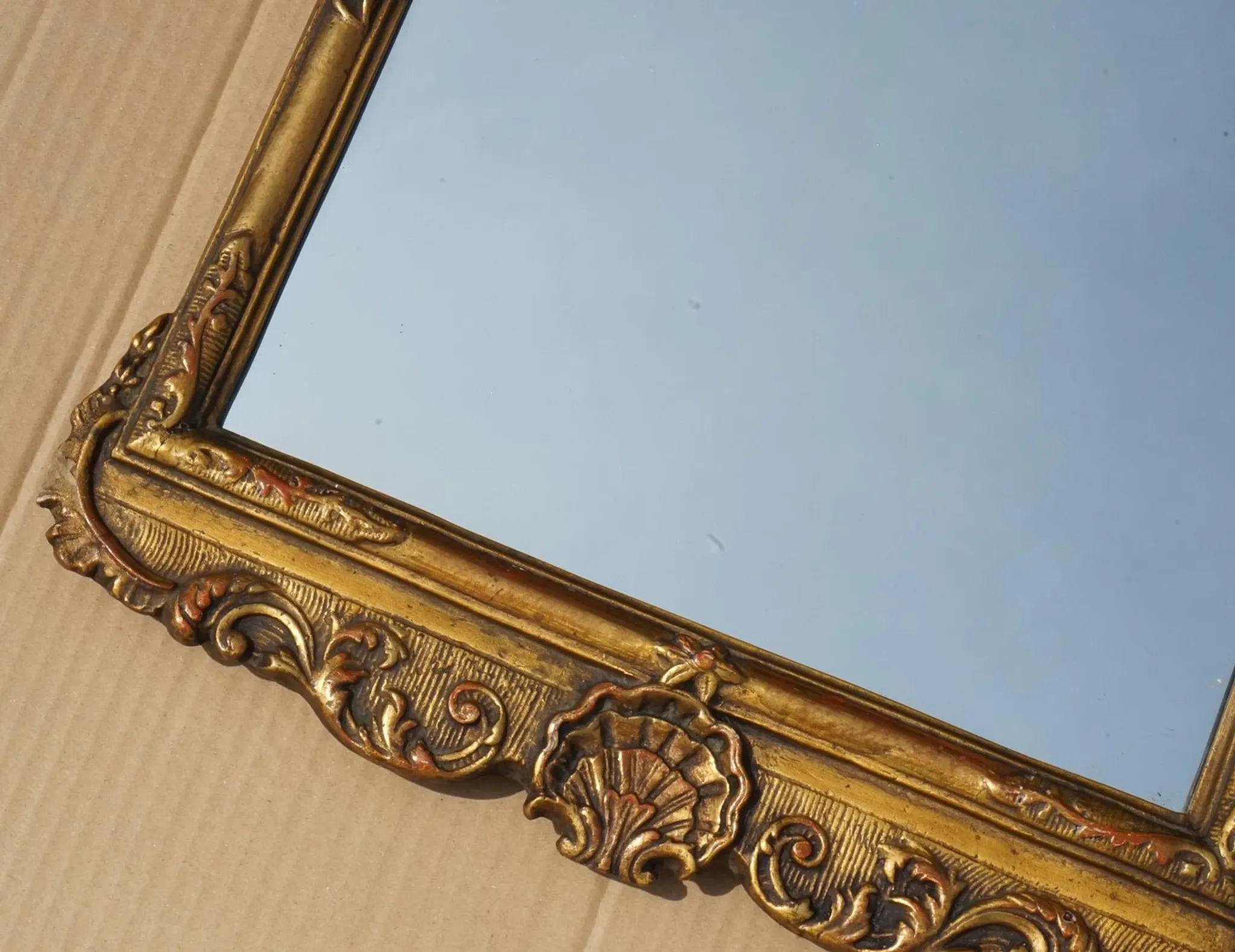 George III Chippendale Style Antique Gilded Wall Mirror
