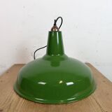 Suspension industrielle en émail vert de Jackson Electrical Co., années 1960