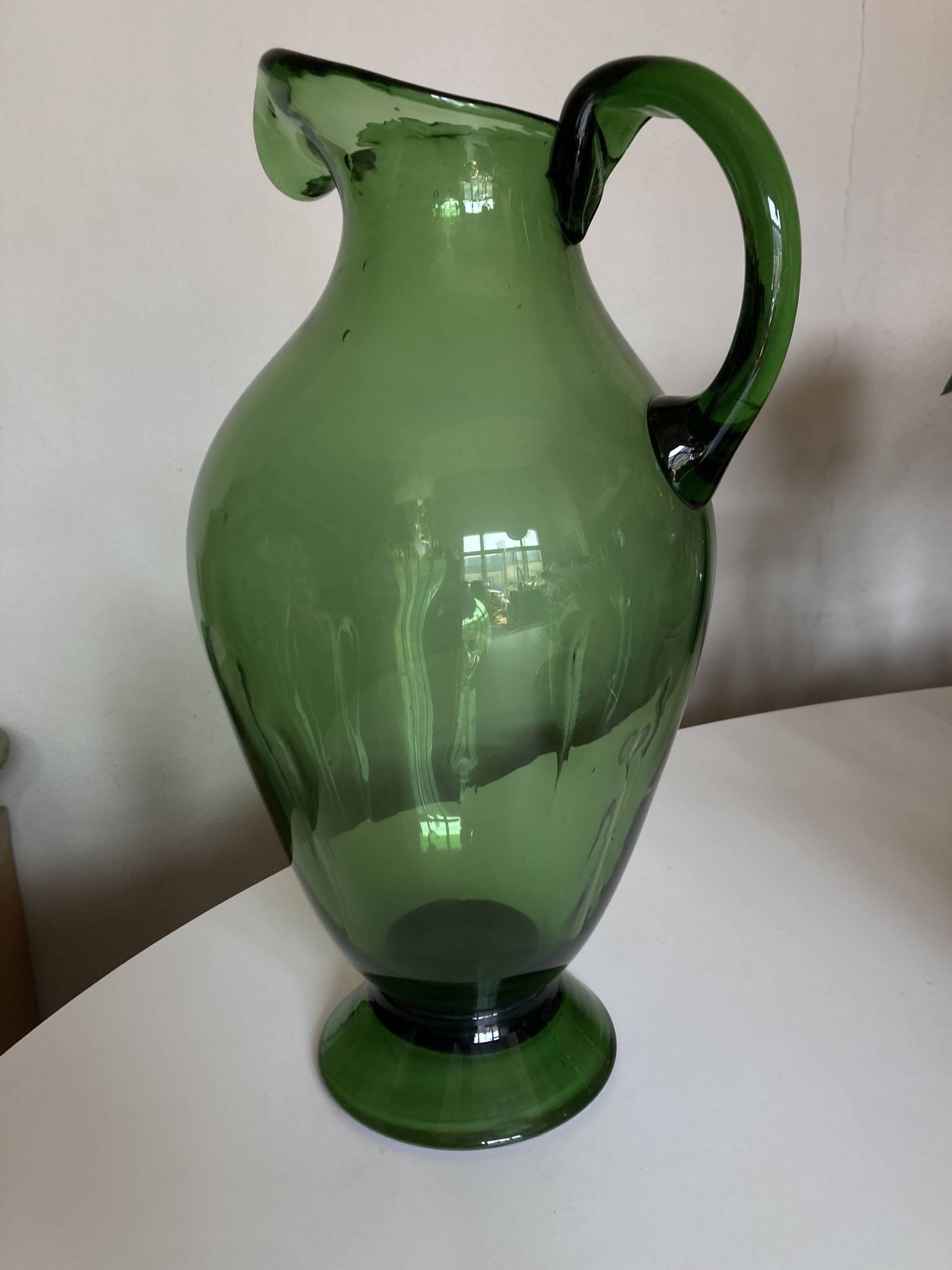 XXL glass vase pitcher from Empoli, blown, H40cm