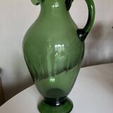 XXL pitcher vase in blown Empoli glass H40cm