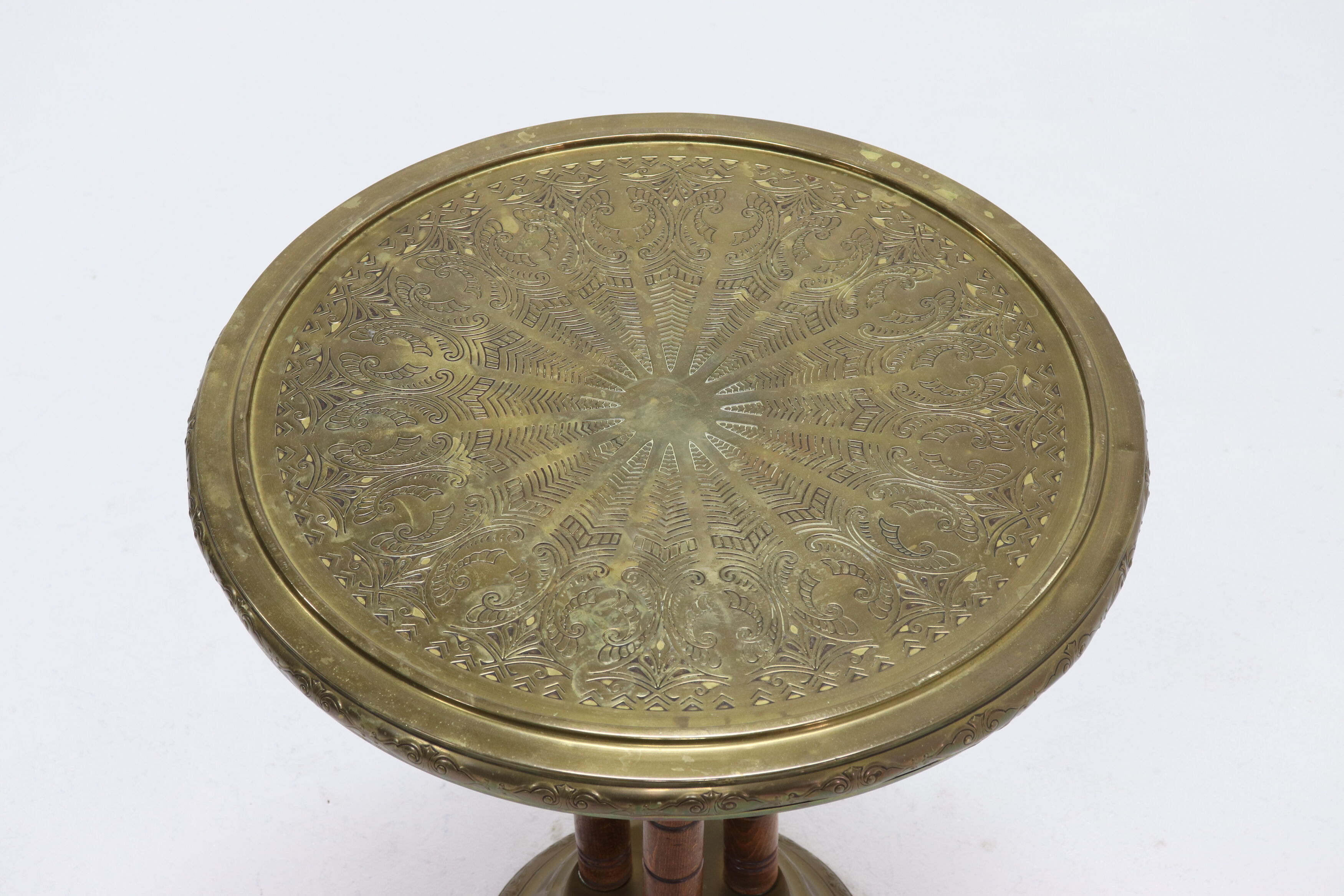 KMD Daalderop Brass and Oak Side Table 1930s