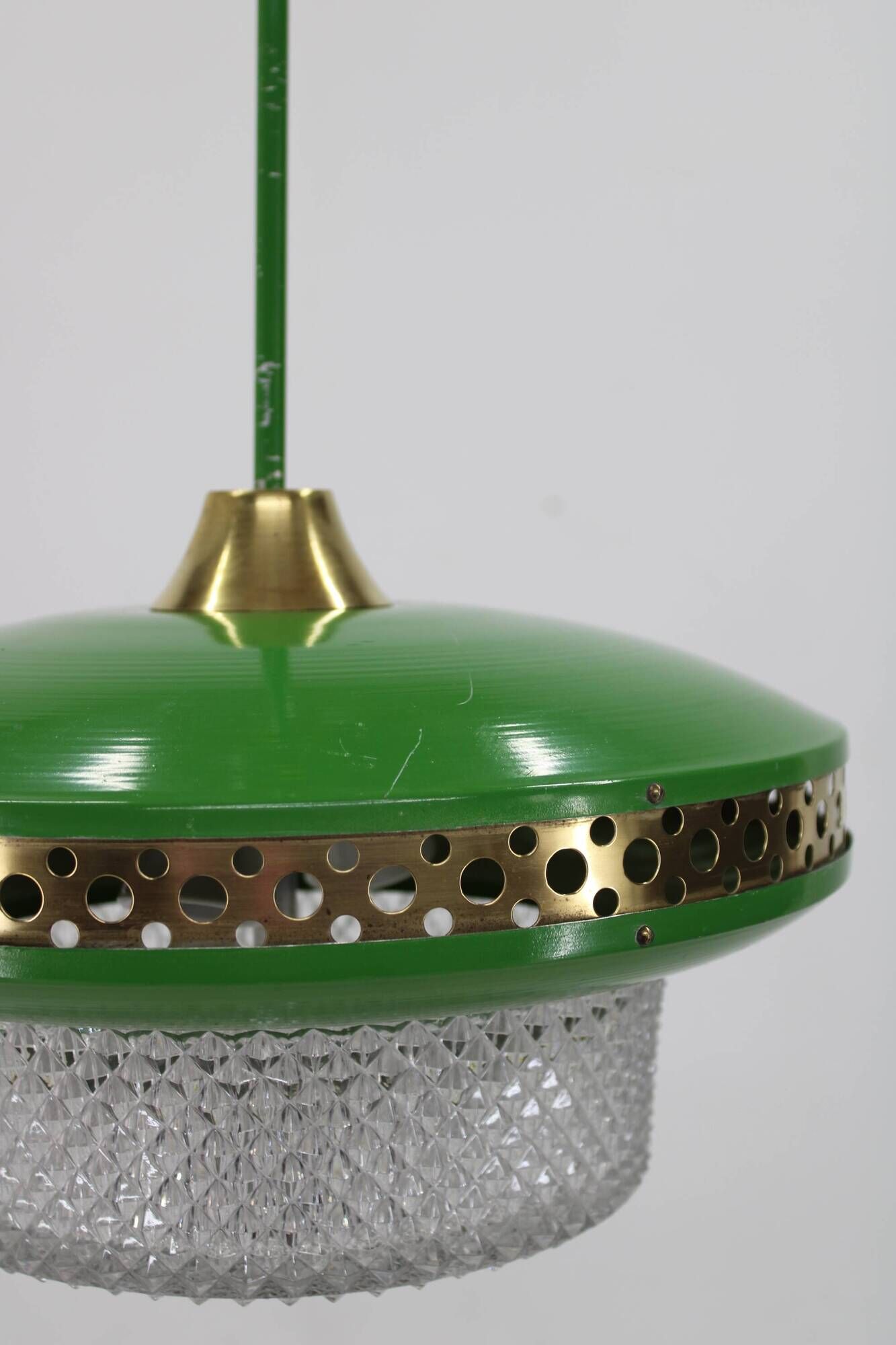 1970s Green Space Age Metal Pendant by LUDIB Bratislava, Czechoslovakia