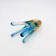 Murano Sommerso Blue Turquoise & Amber Vase Sculpture with 4 Branches 19.5cm
