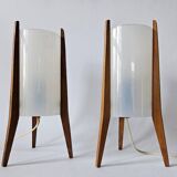 Pair of Mid-Century Table Lamps Pokrok Zilina, Tripod, Rocket, 1970s