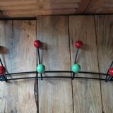 Coat rack patinated metal year 50 8 hooks balls wood dp 112261