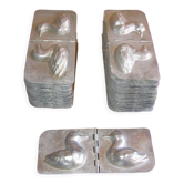 Set of 32 aluminum duck shaped pastry molds