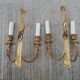Pair of Louis XVI Style Bronze Wall Lights Forming Knots and Flowers