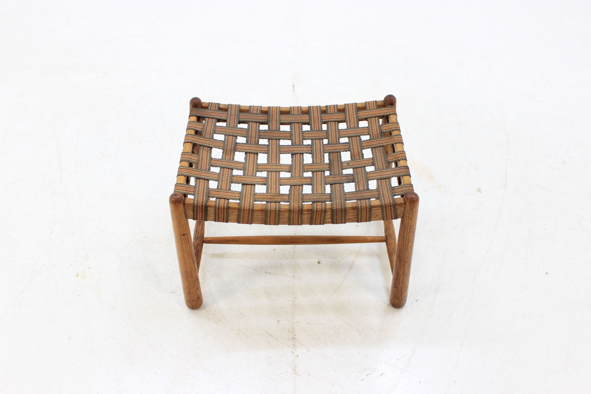 1960 Rare Oak Stool, Czechoslovakia