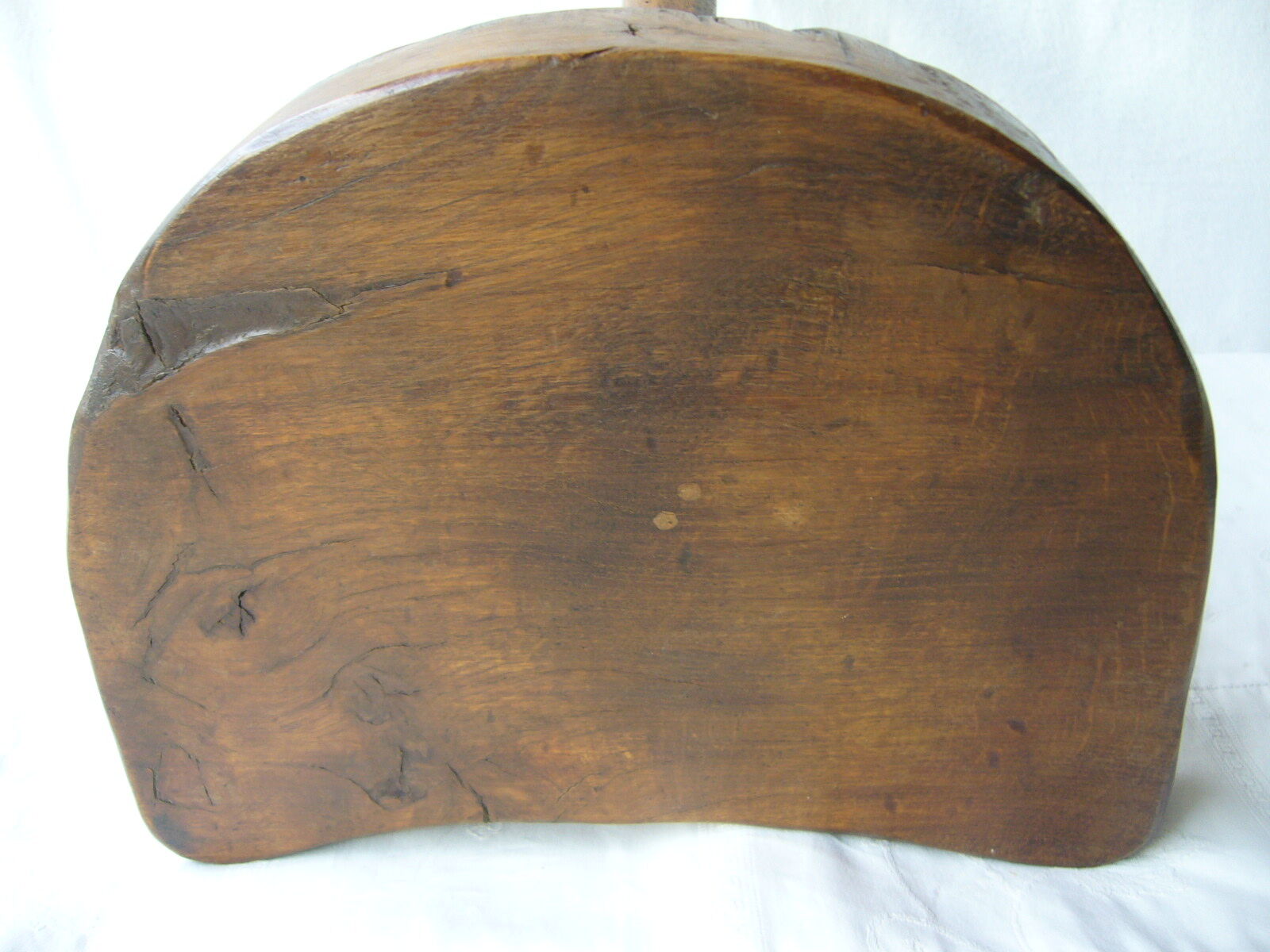 Walnut tripod cowhock stool