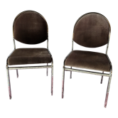 Duo of chrome chairs 70s