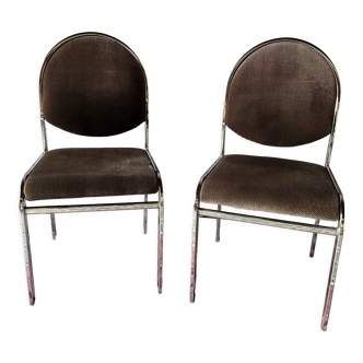 Duo of chrome chairs 70s