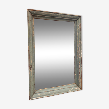Mirror with green laqué wooden frame
