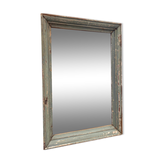 Mirror with green laqué wooden frame