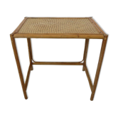 Table d'appoint, bout de canapé en rotin années 60 70