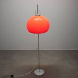 Lampadaire Space Age Guzzini Meblo en plastique et métal chromé, Italie années 1970