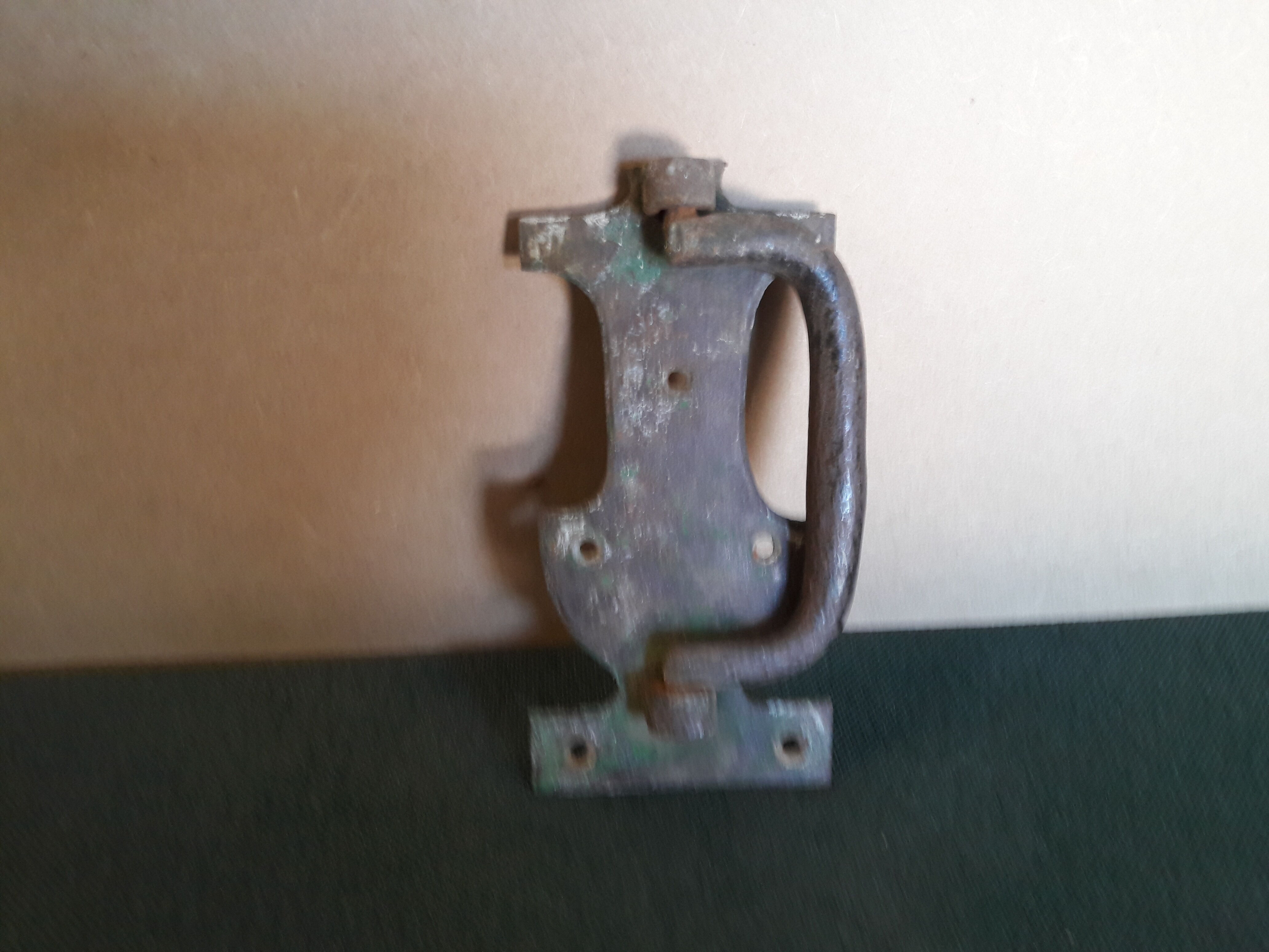 Wrought iron barn door handle