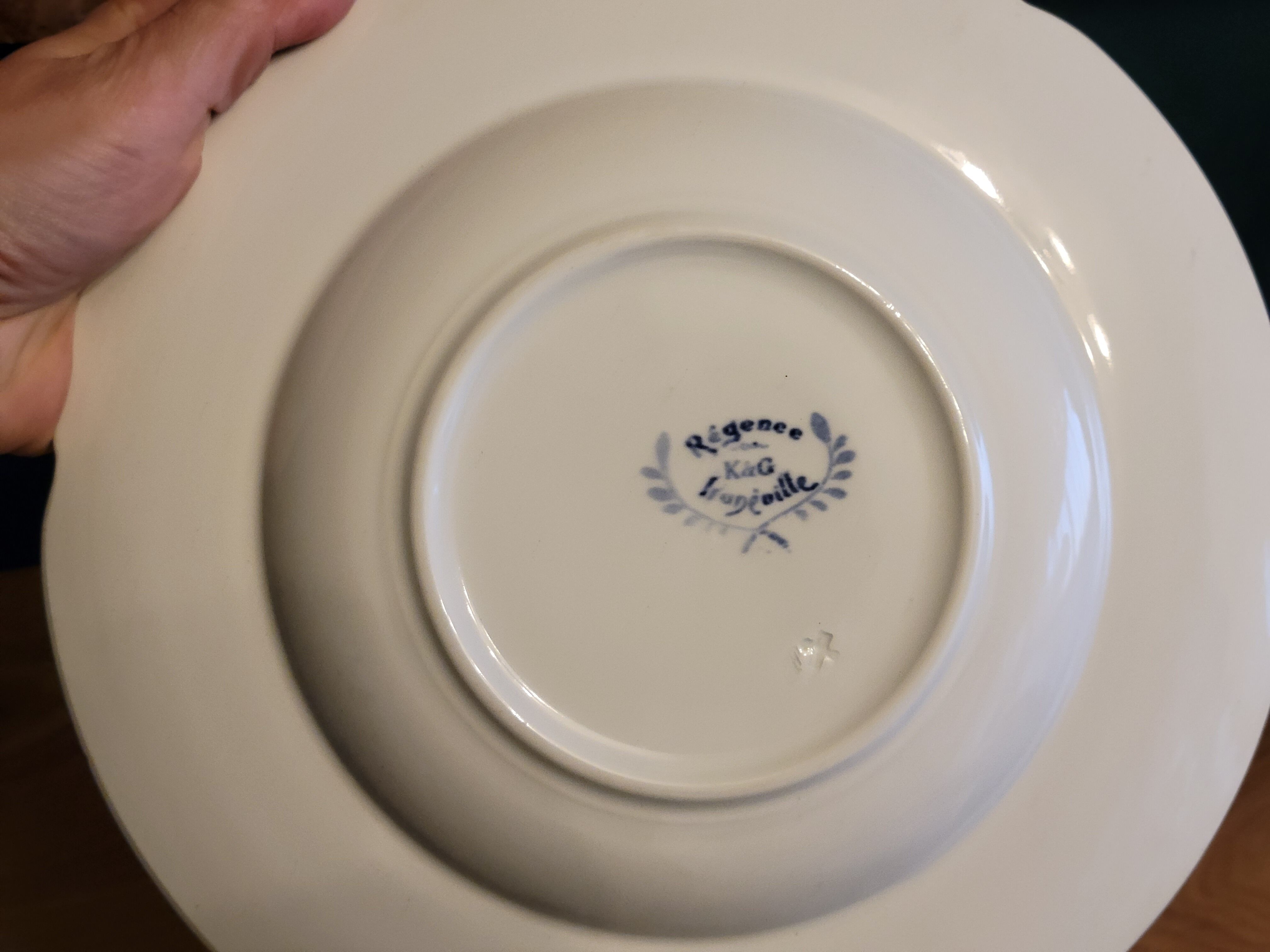 9 old K&G Lunéville hollow plates Regency model