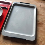 Set of 2 metal trays 70s 80s