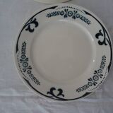 2 Old earthenware dinner plates 2263 Badonviller empire green PARIS