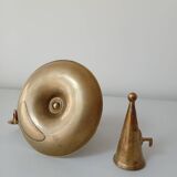 Set of 2 brass cellar rat candlesticks