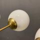 Italian sputnik chandelier in opaline glass, 1960s