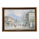 Painting by louis burnett, animated scene in montmartre, paris vintage 1950