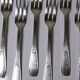 6 vintage/antique silver-plated trident forks, art deco style, SFAM