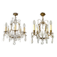 Set of 2 bronze chandeliers with tassels (crystal)