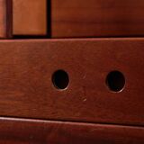 Six Drawer Walnut Sideboard with Circular Handles, 1980s