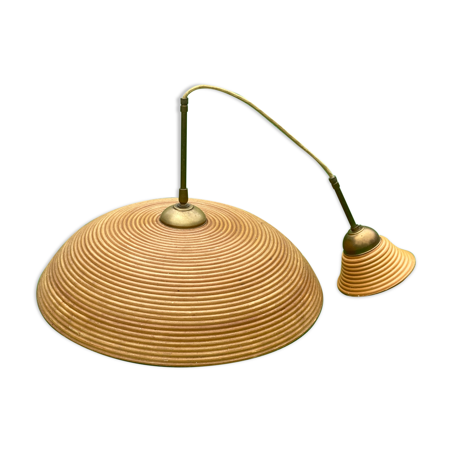 Pencil reed rattan wicker pedant lamp
