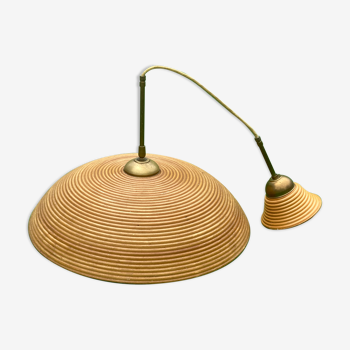 Pencil reed rattan wicker pedant lamp