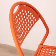 Pair of vintage red garden chairs from the 70s, italian design