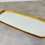 Mirror rearview mirror gold strapping Schönform 60s