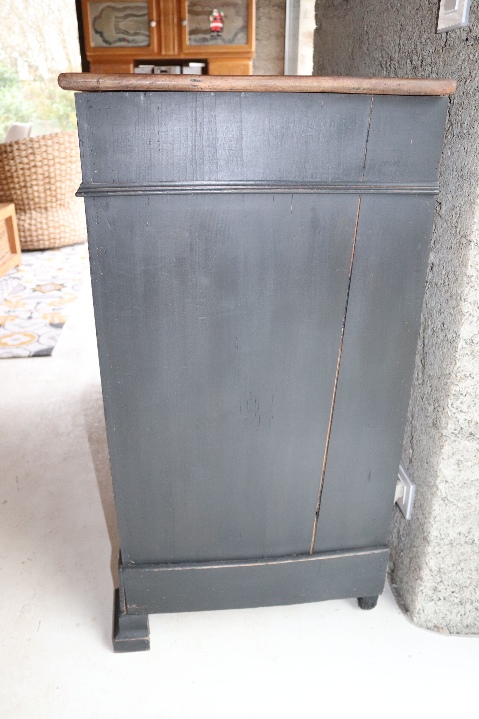 Buffet 2 doors black and wood restyled