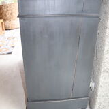 Buffet 2 doors black and wood restyled