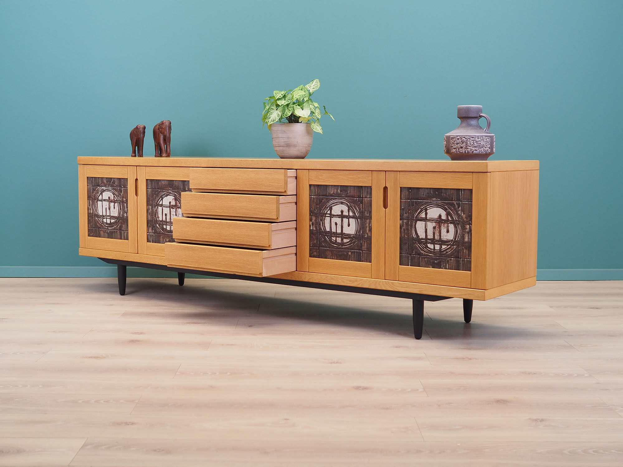 Ash sideboard, Danish design, 1970s, designer: Poul H. Poulsen, production: Gangsø Møbler