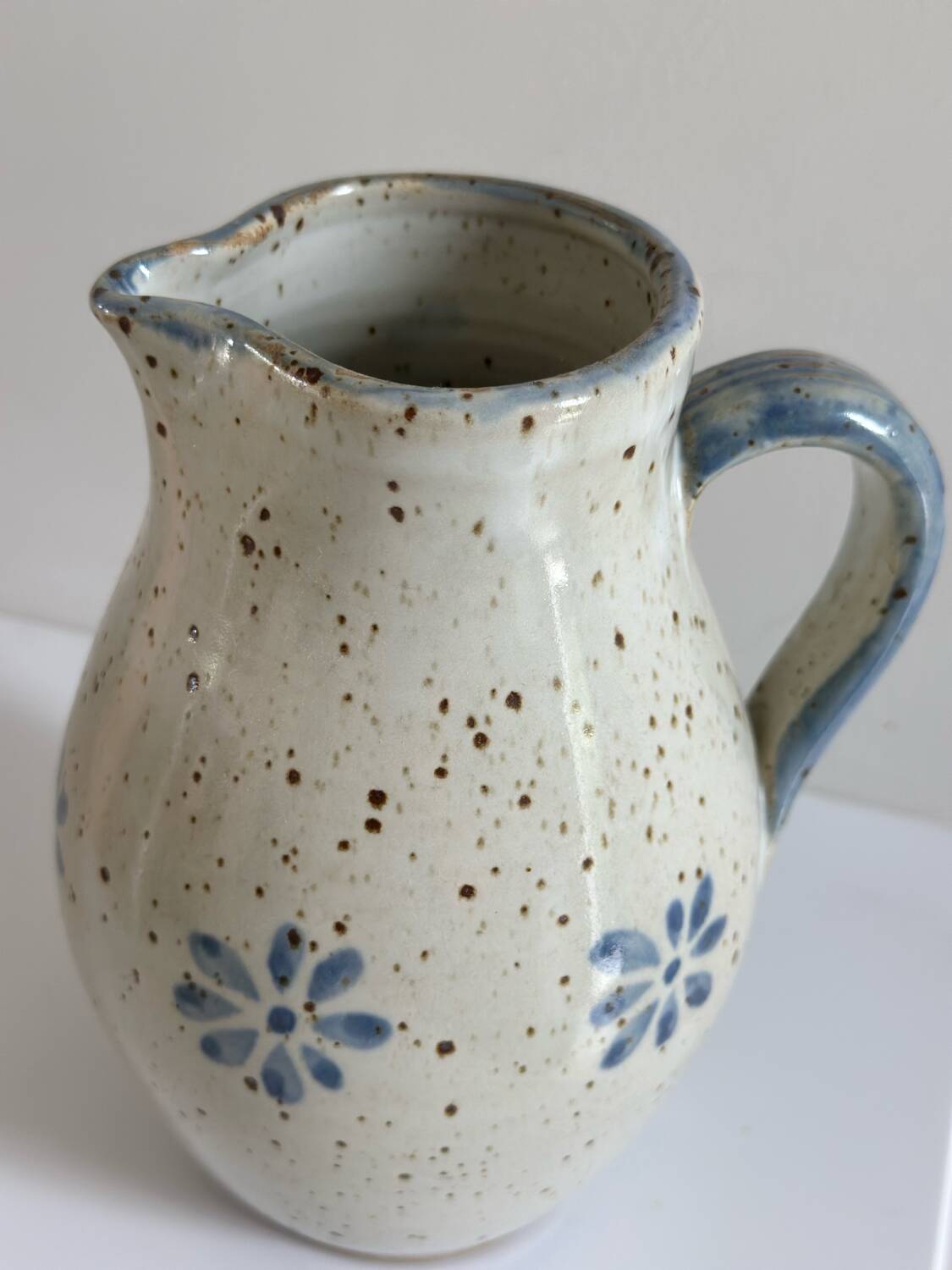 Handcrafted pitcher in pyrite stoneware
