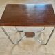 Art Deco pedestal table wood and chrome