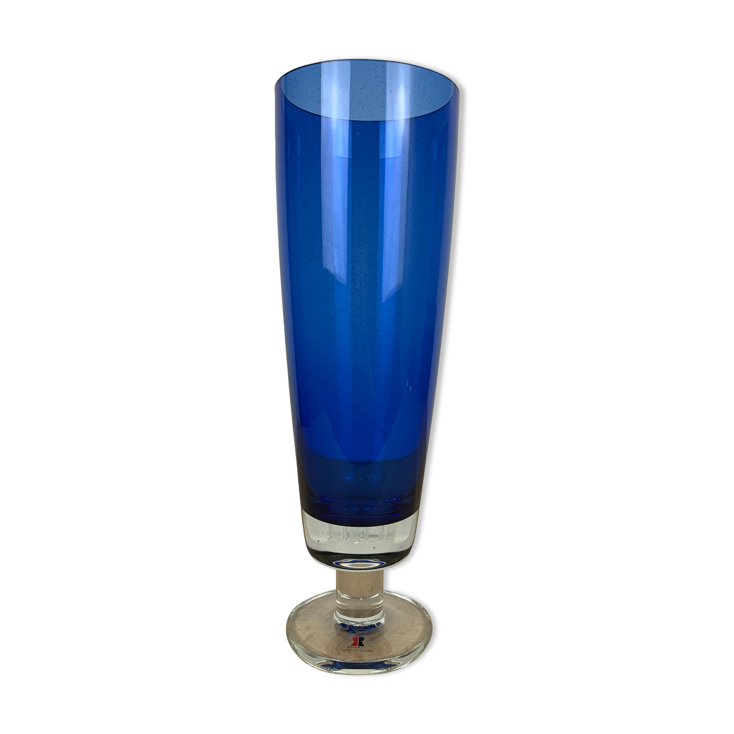 Glass vase Riihimaki Tamara Aladdin, blue, Scandinavian