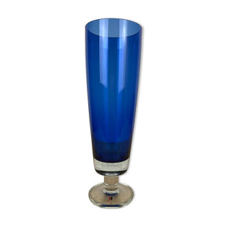 Vase verre Riihimaki Tamara Aladin, bleu, scandinave