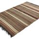 Turkish Kilim Yuruk 185x281 cm Striped Beige Brown Vintage Anatolian