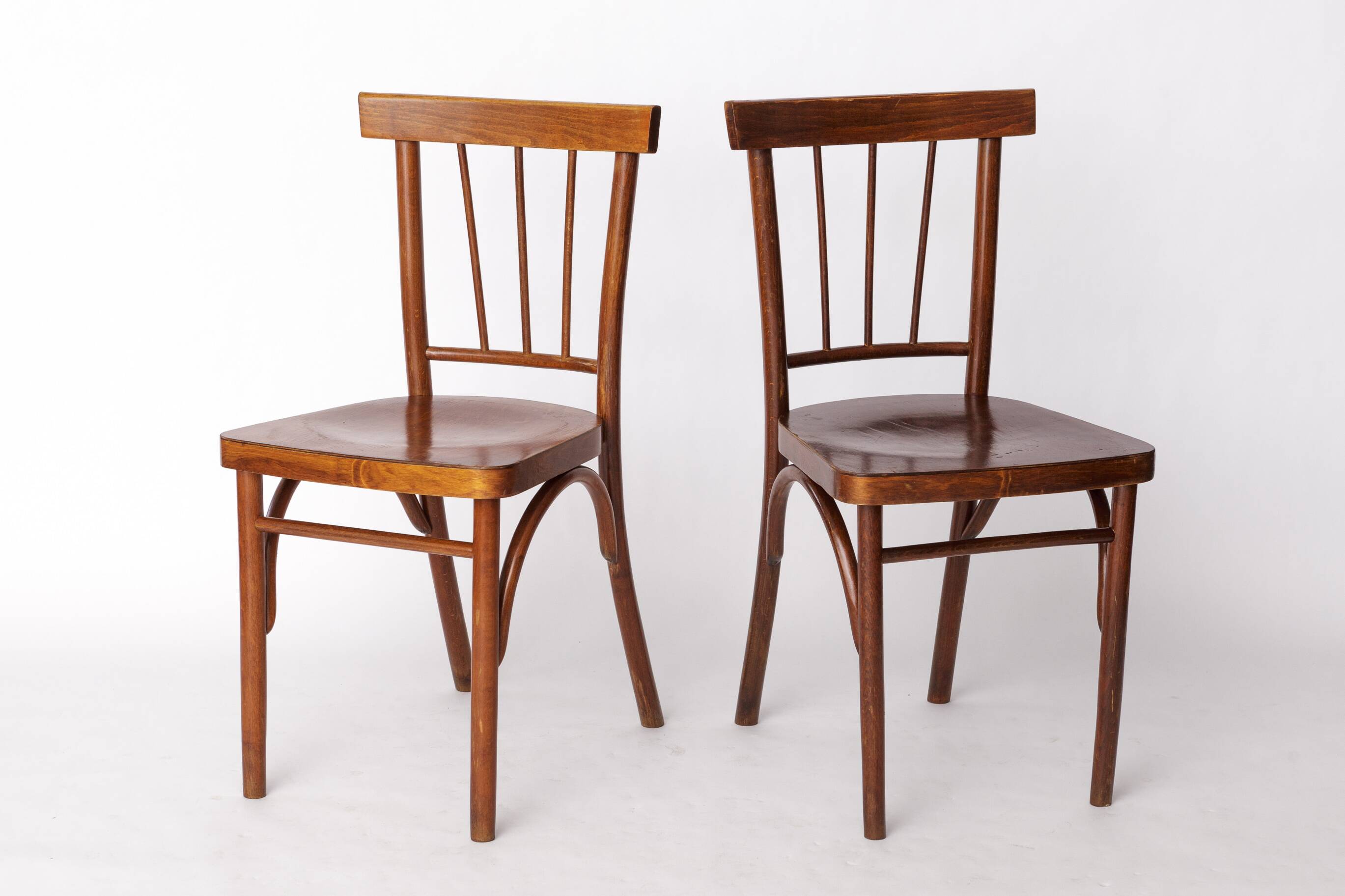 Pair of Soviet Beech Dining Chairs – 1978 Vintage, Refurbished Wood Frame