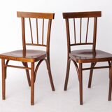Pair of Soviet Beech Dining Chairs – 1978 Vintage, Refurbished Wood Frame