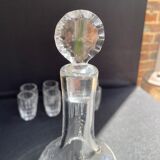 Liquor cabaret - Art Deco - Blown and cut crystal, mahogany or ebony macassar and stainless steel
