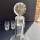 Liquor cabaret - Art Deco - Blown and cut crystal, mahogany or ebony macassar and stainless steel